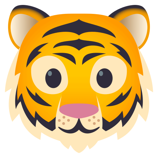 Tiger Face as drawn by JoyPixels in 4.5
