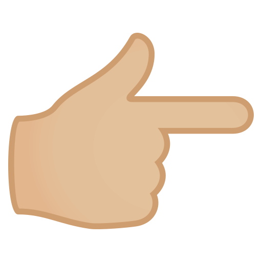 Backhand Index Pointing Right: Medium-Light Skin Tone, the previous design