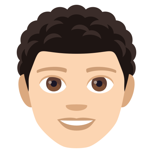 Man: Light Skin Tone, Curly Hair, the previous design