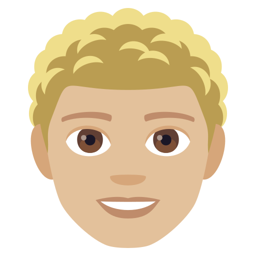 Man: Medium-Light Skin Tone, Curly Hair, the previous design