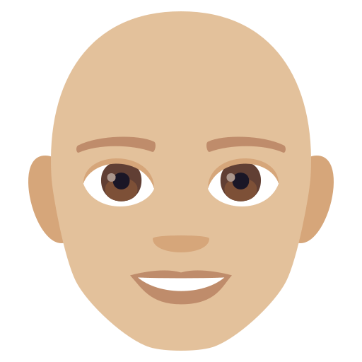 Man: Medium-Light Skin Tone, Bald, the previous design