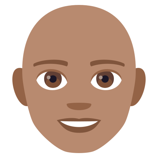 Man: Medium Skin Tone, Bald, the previous design