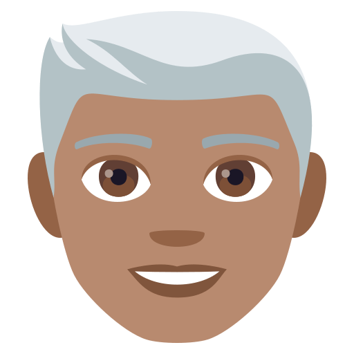 Man: Medium Skin Tone, White Hair, the previous design