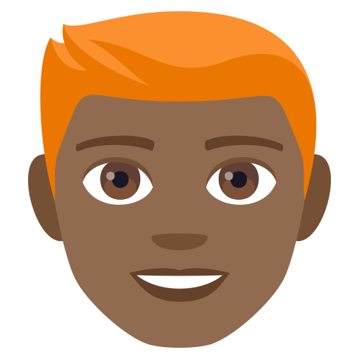 Man: Medium-Dark Skin Tone, Red Hair, the previous design
