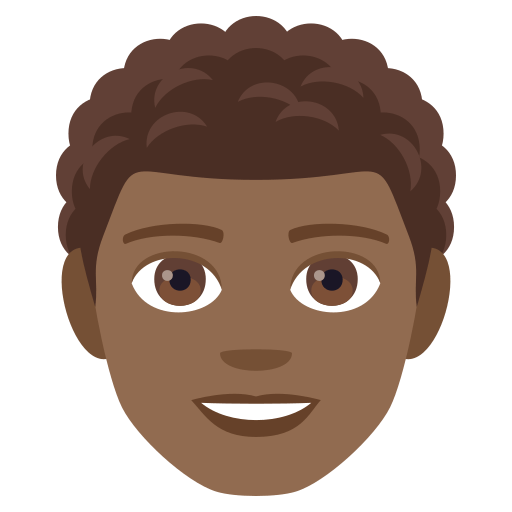 Man: Medium-Dark Skin Tone, Curly Hair, the previous design