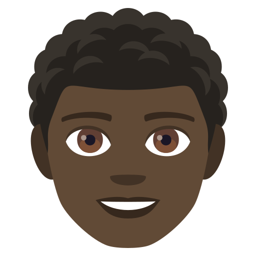 Man: Dark Skin Tone, Curly Hair, the previous design