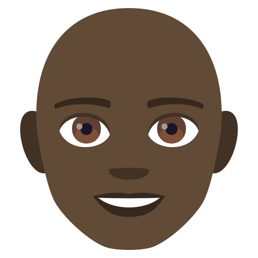 Man: Dark Skin Tone, Bald, the previous design