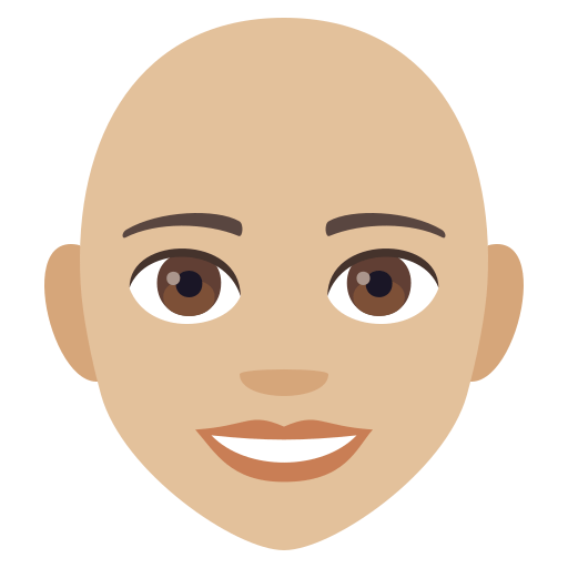 Woman: Medium-Light Skin Tone, Bald, the previous design