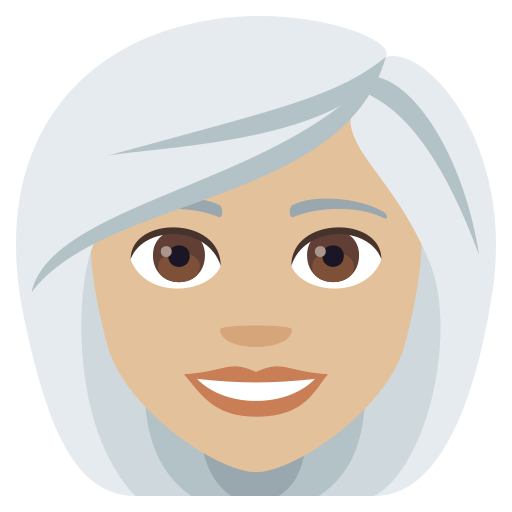 Woman: Medium-Light Skin Tone, White Hair, the previous design