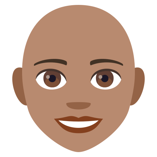 Woman: Medium Skin Tone, Bald, the previous design