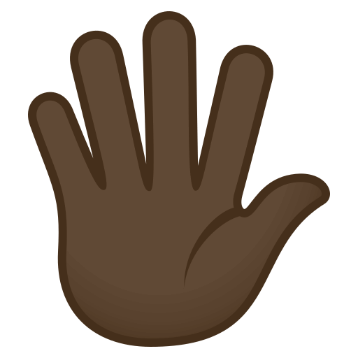 Hand with Fingers Splayed: Dark Skin Tone, the previous design