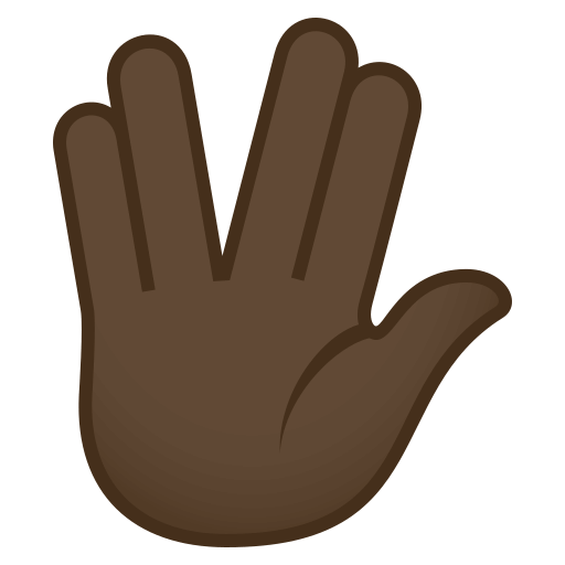 Vulcan Salute: Dark Skin Tone, the previous design