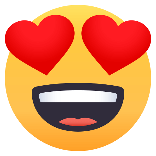 Smiling Face with Heart-Eyes as drawn by JoyPixels in 4.5