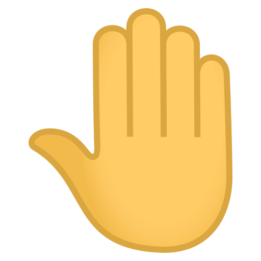 Raised Back of Hand as drawn by JoyPixels in 4.5