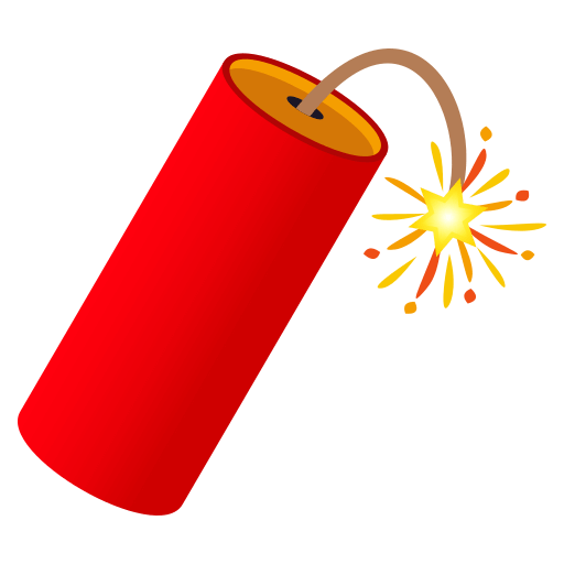 Firecracker as drawn by JoyPixels in 4.5