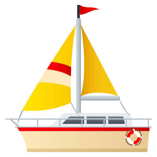 Sailboat as drawn by JoyPixels in 4.5