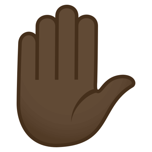 Raised Hand: Dark Skin Tone, the previous design