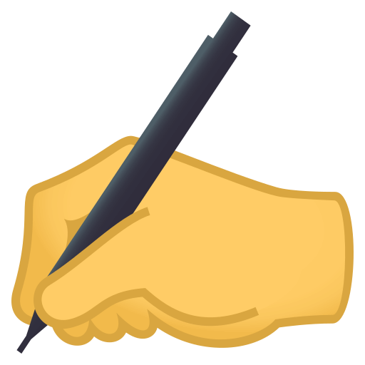 Writing Hand as drawn by JoyPixels in 4.5
