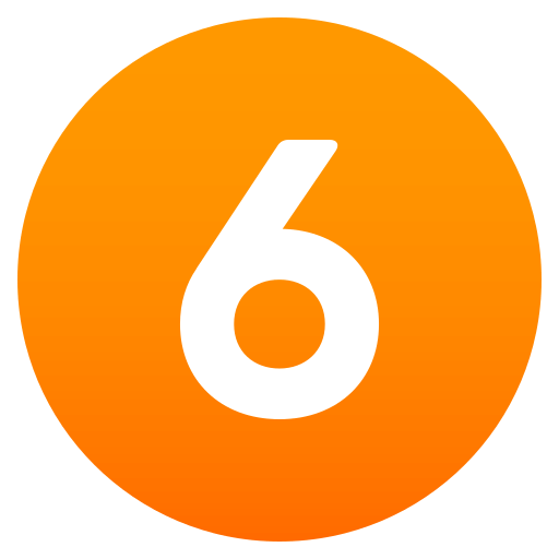 Digit Six as drawn by JoyPixels in 4.5