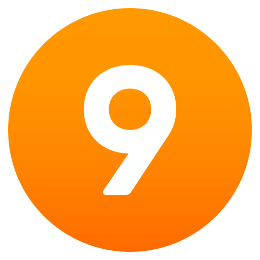 Digit Nine as drawn by JoyPixels in 4.5