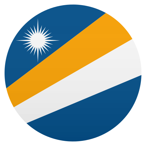 Flag: Marshall Islands as drawn by JoyPixels in 5.0