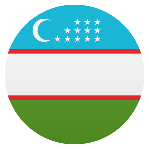 Flag: Uzbekistan as drawn by JoyPixels in 5.0