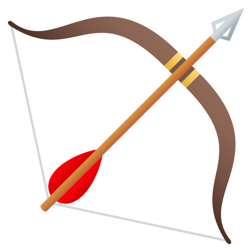 Bow and Arrow as drawn by JoyPixels in 5.0