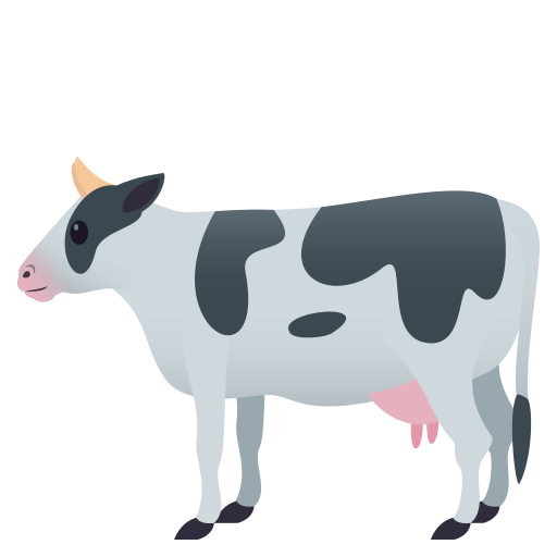 Cow as drawn by JoyPixels in 5.0