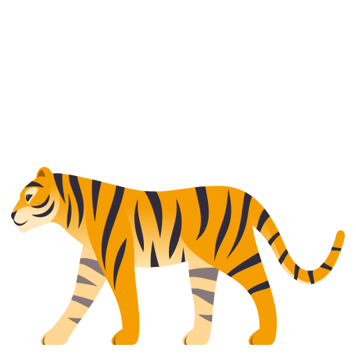 Tiger as drawn by JoyPixels in 5.0