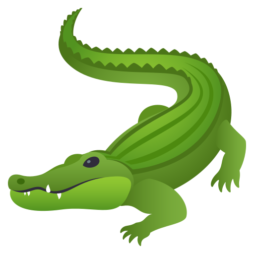 Crocodile as drawn by JoyPixels in 5.0