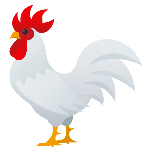 Rooster as drawn by JoyPixels in 5.0