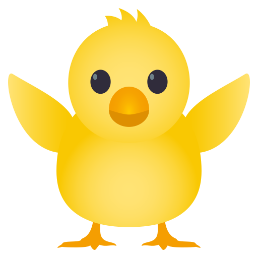 Front-Facing Baby Chick as drawn by JoyPixels in 5.0