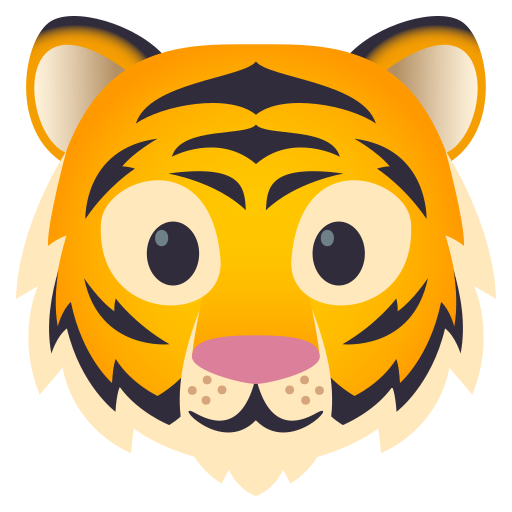 Tiger Face as drawn by JoyPixels in 5.0