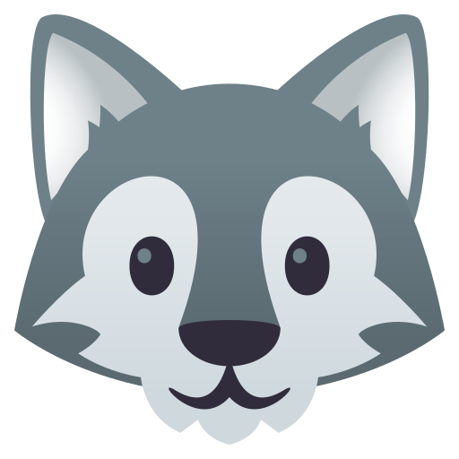 オオカミの顔 as drawn by JoyPixels in 5.0