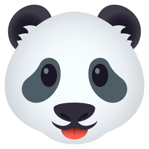 Panda as drawn by JoyPixels in 5.0