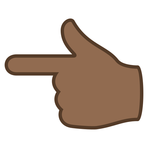 Backhand Index Pointing Left: Medium-Dark Skin Tone, the design in this release
