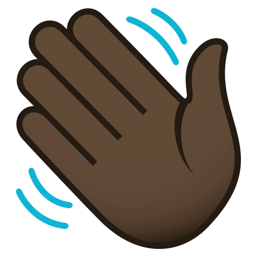 Waving Hand: Dark Skin Tone, the design in this release