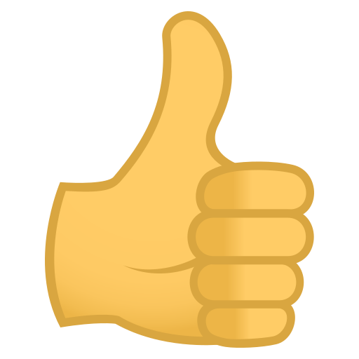 Thumbs up as drawn by JoyPixels in 5.0