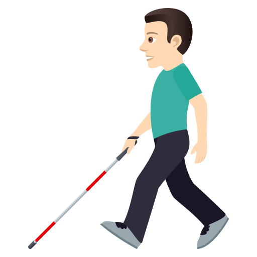 Man with White Cane: Light Skin Tone, the design in this release