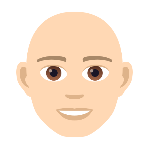 Man: Light Skin Tone, Bald, the design in this release