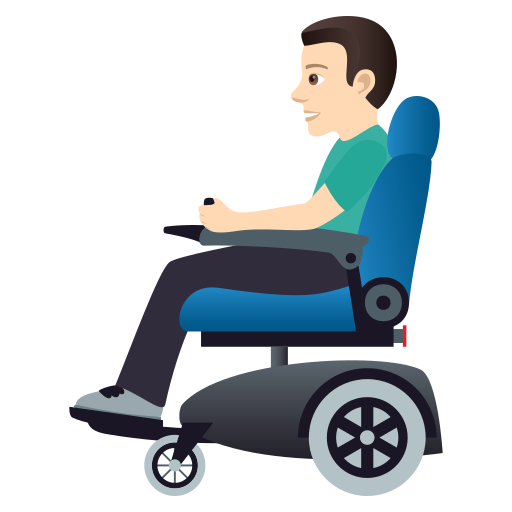 Man in Motorized Wheelchair: Light Skin Tone, the design in this release