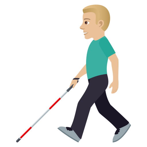 Man with White Cane: Medium-Light Skin Tone, the design in this release