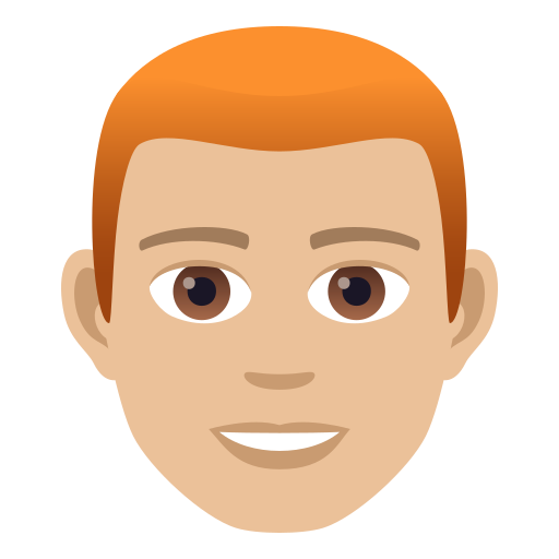 Man: Medium-Light Skin Tone, Red Hair, the design in this release
