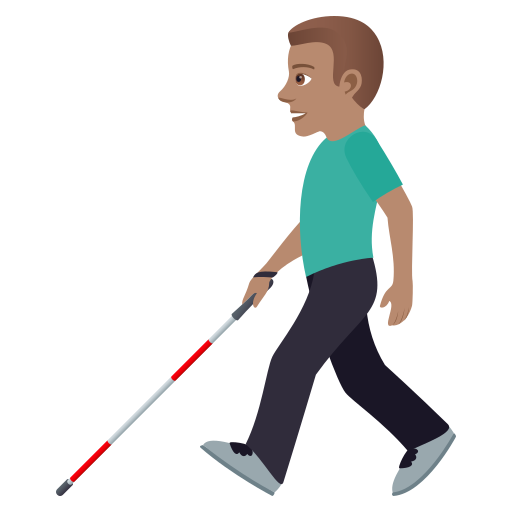 Man with White Cane: Medium Skin Tone, the design in this release