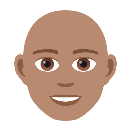 Man: Medium Skin Tone, Bald, the design in this release