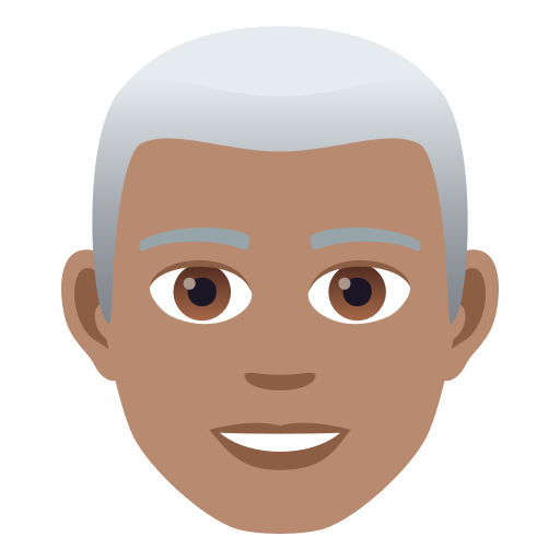 Man: Medium Skin Tone, White Hair, the design in this release