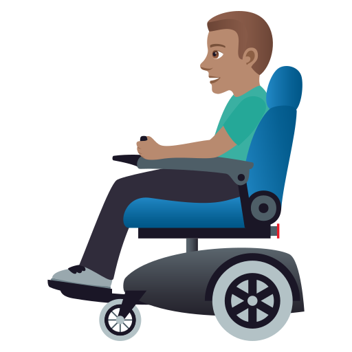 Man in Motorized Wheelchair: Medium Skin Tone, the design in this release