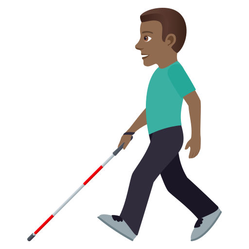 Man with White Cane: Medium-Dark Skin Tone, the design in this release