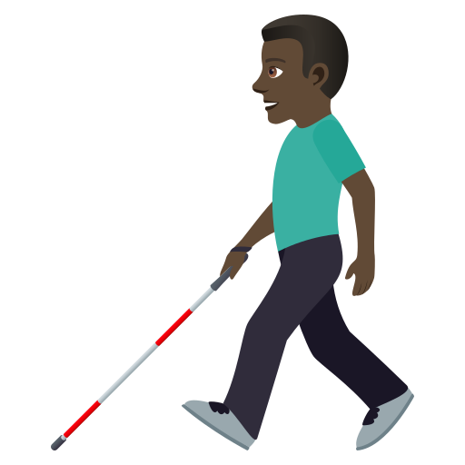 Man with White Cane: Dark Skin Tone, the design in this release