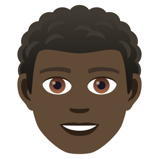 Man: Dark Skin Tone, Curly Hair, the design in this release